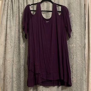 Torrid cold shoulder ruffle hem super soft blouse